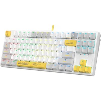 клавиатура A4Tech Bloody S87 Energy White Белый-желтый