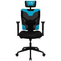 игровое кресло AeroCool Guardian Ice Blue черно-голубой