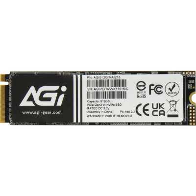 SSD диск AGI AI218 512Gb AGI512GIMAI218-BK Черный