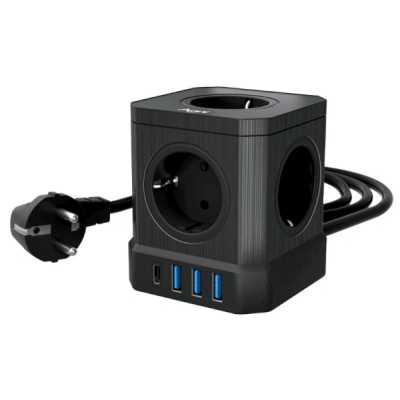 сетевой фильтр AGNI TP-VE4U5E-C-2m-black черный