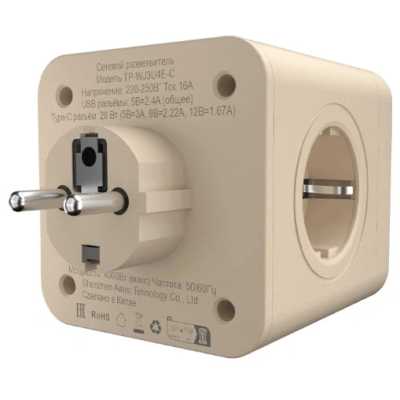 разветвитель AGNI TP-WJ3U4E-C-ivory слоновая кость