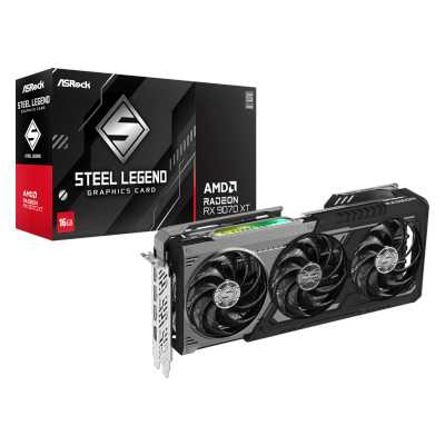 видеокарта ASRock AMD Radeon RX 9070 XT Steel Legend Dark 16Gb