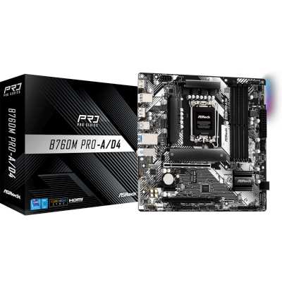 материнская плата ASRock B760M Pro-A/D4 Черный