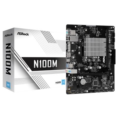 материнская плата ASRock N100M Черный