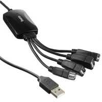 разветвитель USB Buro BU-HUB4-0.3-U2.0-SPLITTER черный