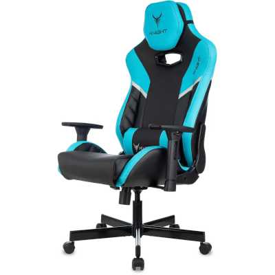 игровое кресло Бюрократ KNIGHT THUNDER 5X BL черно-голубой