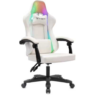 игровое кресло Бюрократ KNIGHT WOLF RGB WH белый