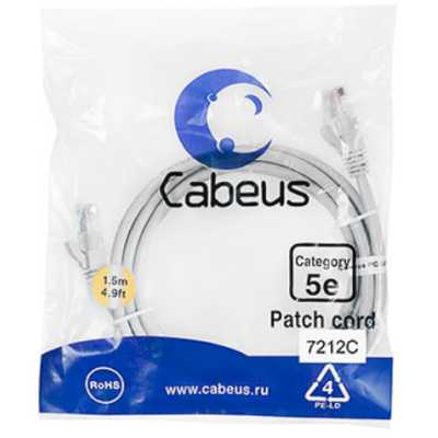 патч-корд Cabeus PC-UTP-RJ45-CAT.5E-1.5M Серый