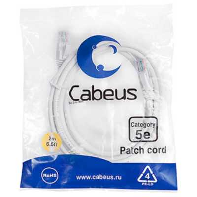патч-корд Cabeus PC-UTP-RJ45-CAT.5E-2M-WH-LSZH Белый