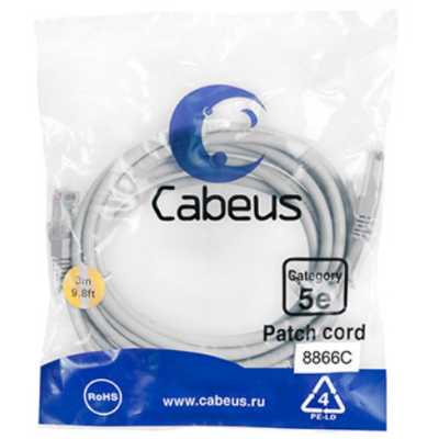 патч-корд Cabeus PC-UTP-RJ45-CAT.5E-3M-LSZH Серый