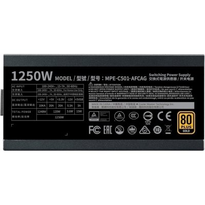 блок питания Cooler Master MWE Gold 1250 V2 1250W MPE-C501-AFCAG-HK