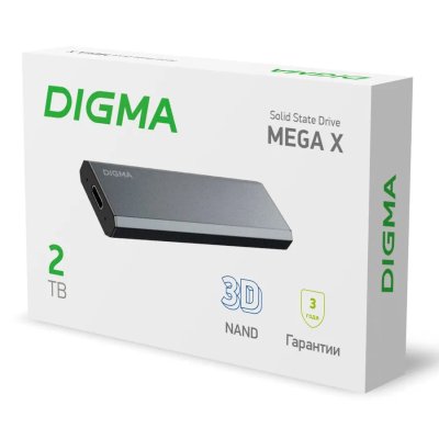 SSD диск Digma Mega X 2Tb DGSM8002T1MGG Темно-серый