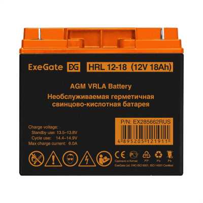 батарея для UPS ExeGate HRL 12-18 EX285662RUS