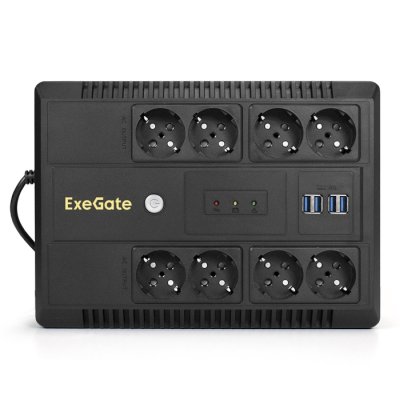 ИБП ExeGate Neo NNB-800.LED.AVR.8SH.CH Черный