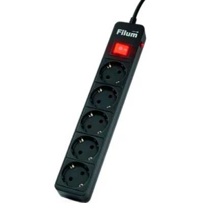 сетевой фильтр Filum FL-SP5-3.0M-BL черный