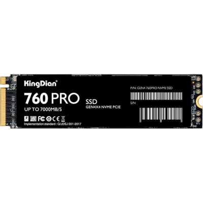 SSD диск KingDian 760PRO 2Tb G48-760PRO-NVME-M.2-2TB Черный