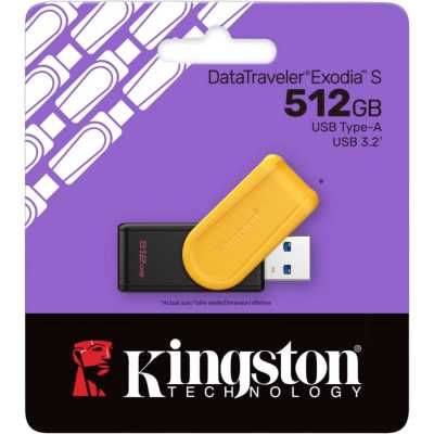 флешка Kingston 512GB DTXS/512GB Черный, желтый