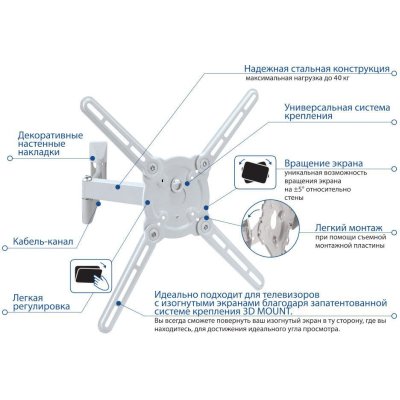 кронштейн Kromax Atlantis-15 White белый