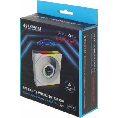 кулер Lian Li Uni Fan TL Wireless LCD 120 Reverse ARGB White Белый