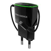 сетевое зарядное устройство More choice NC40m Black-Green Черный