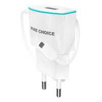 сетевое зарядное устройство More choice NC40m White-Blue Белый