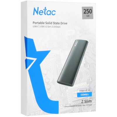 SSD диск Netac Z Slim 250Gb NT01ZSLIM-250G-32BK Черный