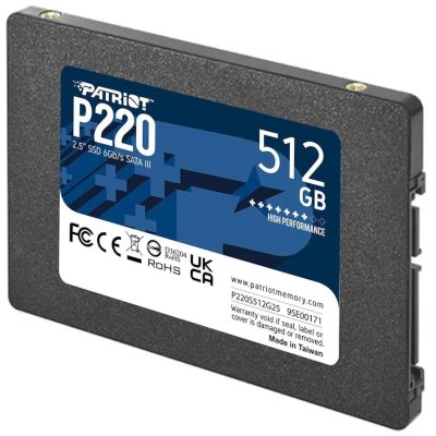 SSD диск Patriot P220 512Gb P220S512G25 Черный