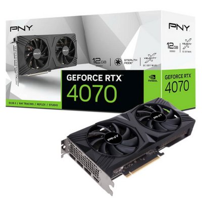 видеокарта PNY nVidia GeForce RTX 4070 Vetro Dual Fan 12Gb VCG407012DFXPB1