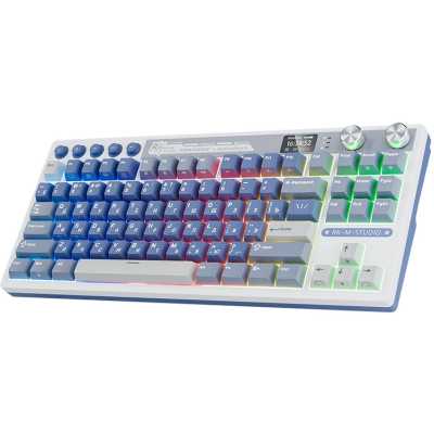 клавиатура Royal Kludge M87 6977576550441 Белый-голубой