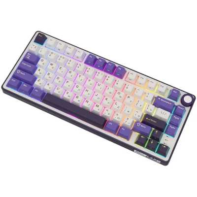 клавиатура Royal Kludge R75 6935280824722 Белый-фиолетовый