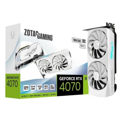 видеокарта Zotac nVidia GeForce RTX 4070 Twin Edge OC White Edition 12Gb ZT-D40700Q-10M
